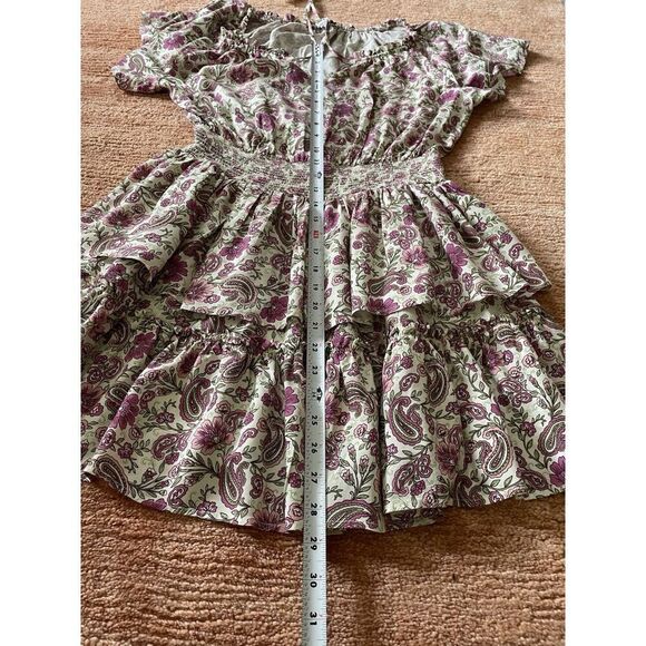 Patrons of Peace Boho Floral Tiered Mini Dress Smocked Waist Ruffle Hem - Picture 4 of 9